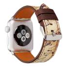 For Apple Watch Series 3 & 2 & 1 42mm Retro Flower Series Genuine Leather Watch Band - 2