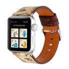 For Apple Watch Series 3 & 2 & 1 42mm Retro Flower Series Genuine Leather Watch Band - 4