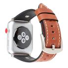 Crowe Star Embossing Texture Genuine Leather Wrist Watch Band for Apple Watch Series 3 & 2 & 1 38mm(Dark Brown) - 3
