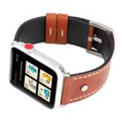 Crowe Star Embossing Texture Genuine Leather Wrist Watch Band for Apple Watch Series 3 & 2 & 1 38mm(Dark Brown) - 4