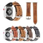 Crowe Star Embossing Texture Genuine Leather Wrist Watch Band for Apple Watch Series 3 & 2 & 1 38mm(Dark Brown) - 6