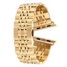 22mm Men Hidden Butterfly Buckle 7 Beads Stainless Steel Watch Band For Apple Watch 38mm(Gold) - 1