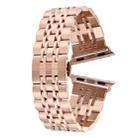 22mm Men Hidden Butterfly Buckle 7 Beads Stainless Steel Watch Band For Apple Watch 38mm(Rose Gold) - 1