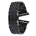 22mm Men Hidden Butterfly Buckle 7 Beads Stainless Steel Watch Band For Apple Watch 42mm(Black) - 1