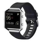 For Fitbit Blaze Watch Oblique Texture Silicone Watchband, Large Size, Length: 17-20cm(Black) - 1