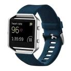 For Fitbit Blaze Watch Oblique Texture Silicone Watchband, Large Size, Length: 17-20cm(Dark Blue) - 1