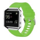 For Fitbit Blaze Watch Oblique Texture Silicone Watchband, Large Size, Length: 17-20cm(Green) - 1