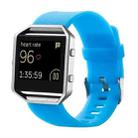 For Fitbit Blaze Watch Oblique Texture Silicone Watchband, Large Size, Length: 17-20cm(Blue) - 1