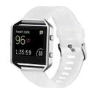 For Fitbit Blaze Watch Oblique Texture Silicone Watchband, Large Size, Length: 17-20cm(White) - 1