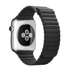 For Apple Watch 38mm Loop Magnetic Closure Clasp PU Leather Watch Band(Black) - 1