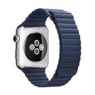 For Apple Watch 38mm Loop Magnetic Closure Clasp PU Leather Watch Band(Dark Blue) - 1