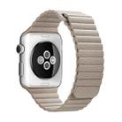 For Apple Watch 38mm Loop Magnetic Closure Clasp PU Leather Watch Band(Khaki) - 1