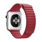 For Apple Watch 38mm Loop Magnetic Closure Clasp PU Leather Watch Band(Red) - 1