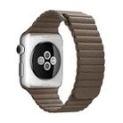 For Apple Watch 42mm Loop Magnetic Closure Clasp PU Leather Watch Band(Brown) - 1