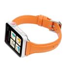 Simple Fashion Genuine Leather T Type Watch Band for Apple Watch Series 3 & 2 & 1 38mm(Orange) - 5