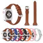 Simple Fashion Genuine Leather T Type Watch Band for Apple Watch Series 3 & 2 & 1 38mm(Orange) - 7