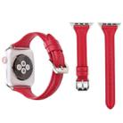 Simple Fashion Genuine Leather T Type Watch Band for Apple Watch Series 3 & 2 & 1 38mm(Red) - 1