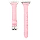 Simple Fashion Genuine Leather T Type Watch Band for Apple Watch Series 3 & 2 & 1 42mm(Pink) - 2