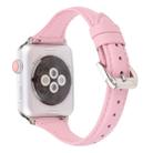 Simple Fashion Genuine Leather T Type Watch Band for Apple Watch Series 3 & 2 & 1 42mm(Pink) - 4