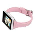 Simple Fashion Genuine Leather T Type Watch Band for Apple Watch Series 3 & 2 & 1 42mm(Pink) - 5