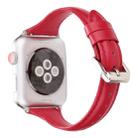 Simple Fashion Genuine Leather T Type Watch Band for Apple Watch Series 3 & 2 & 1 42mm(Red) - 4
