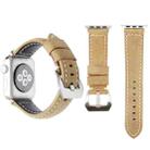 Leather Wrist Watch Band with Stainless Steel Buckle for Apple Watch Series 3 & 2 & 1 38mm(Khaki) - 1