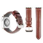 Leather Wrist Watch Band with Stainless Steel Buckle for Apple Watch Series 3 & 2 & 1 38mm(Dark Brown) - 1