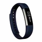 For Fitbit Alta Watch Oblique Texture Silicone Watchband, Small Size, Length: about 18.5cm(Dark Blue) - 1