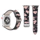 Fashion Plum Blossom Pattern Genuine Leather Wrist Watch Band for Apple Watch Series 3 & 2 & 1 38mm(Black) - 1