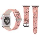 Fashion Plum Blossom Pattern Genuine Leather Wrist Watch Band for Apple Watch Series 3 & 2 & 1 38mm(Pink) - 1