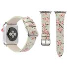 Fashion Plum Blossom Pattern Genuine Leather Wrist Watch Band for Apple Watch Series 3 & 2 & 1 38mm - 1