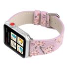 Fashion Plum Blossom Pattern Genuine Leather Wrist Watch Band for Apple Watch Series 3 & 2 & 1 38mm(Purple) - 5