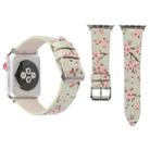 Fashion Plum Blossom Pattern Genuine Leather Wrist Watch Band for Apple Watch Series 3 & 2 & 1 42mm - 1
