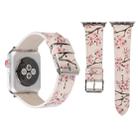 Fashion Plum Blossom Pattern Genuine Leather Wrist Watch Band for Apple Watch Series 3 & 2 & 1 42mm(White) - 1