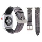 For Apple Watch Series 3 & 2 & 1 38mm Simple Fashion Cowhide Big Eyes Pattern Watch Band(Grey) - 1