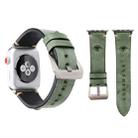 For Apple Watch Series 3 & 2 & 1 38mm Simple Fashion Cowhide Big Eyes Pattern Watch Band(Green) - 1