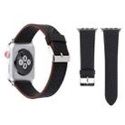 For Apple Watch Series 8&7 41mm / SE 2&6&SE&5&4 40mm / 3&2&1 38mm Simple Fashion Genuine Leather Hole Pattern Watch Band(Black) - 1