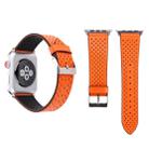 For Apple Watch Series 8&7 41mm / SE 2&6&SE&5&4 40mm / 3&2&1 38mm Simple Fashion Genuine Leather Hole Pattern Watch Band(Orange) - 1