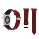 For Apple Watch Series 8&7 41mm / SE 2&6&SE&5&4 40mm / 3&2&1 38mm Simple Fashion Genuine Leather Hole Pattern Watch Band(Red) - 1
