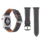 For Apple Watch Series 8&7 41mm / SE 2&6&SE&5&4 40mm / 3&2&1 38mm Simple Fashion Genuine Leather Cowboy Pattern Watch Band(Grey) - 1