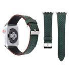 For Apple Watch Ultra 49mm&Watch Ultra 2 49mm / Series 10 46mm / 9&8&7 45mm / SE 3&SE 2&6&SE&5&4 44mm / 3&2&1 42mm Simple Fashion Genuine Leather Hole Pattern Watch Band(Green) - 1