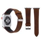 For Apple Watch Ultra 49mm / Series 8&7 45mm / SE 2&6&SE&5&4 44mm / 3&2&1 42mm Simple Fashion Genuine Leather Hole Pattern Watch Band(Brown) - 1