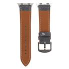 For Apple Watch Ultra 49mm / Series 8&7 45mm / SE 2&6&SE&5&4 44mm / 3&2&1 42mm Simple Fashion Genuine Leather Cowboy Pattern Watch Band(Grey) - 3