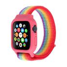 For Apple Watch Series 7 45mm / 6 & SE & 5 & 4 44mm / 3 & 2 & 1 42mm Nylon Watch Band with Hook and Loop Fastener (Rainbow) - 1