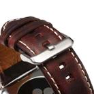 Denior Oil Wax Retro Watch Leather Watch Band for Apple Watch Series 8&7 41mm / SE 2&6&SE&5&4 40mm / 3&2&1 38mm (Dark Red) - 6