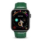 Denior Crocodile Grain Watch Cowhide Leather Watch Band for Apple Watch Series 7 41mm / 6 & SE & 5 & 4 40mm / 3 & 2 & 1 38mm (Green) - 1