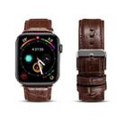 Denior Crocodile Grain Watch Cowhide Leather Watch Band for Apple Watch Series 7 41mm / 6 & SE & 5 & 4 40mm / 3 & 2 & 1 38mm (Brown) - 3