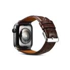 Denior Crocodile Grain Watch Cowhide Leather Watch Band for Apple Watch Series 7 41mm / 6 & SE & 5 & 4 40mm / 3 & 2 & 1 38mm (Brown) - 4