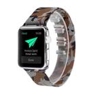 Print Milan Steel Wrist Watch Band for Apple Watch Series 3 & 2 & 1 42mm (Camouflage Coffee) - 1