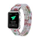 Print Milan Steel Wrist Watch Band for Apple Watch Series 3 & 2 & 1 42mm (Peony) - 1